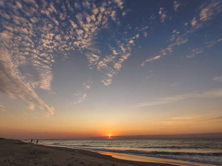 beautiful sky at sunrise at sea