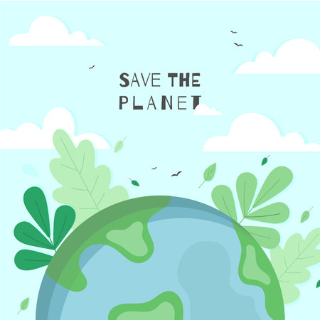 Vector flat illustration, little plants of Earthのイラスト素材
