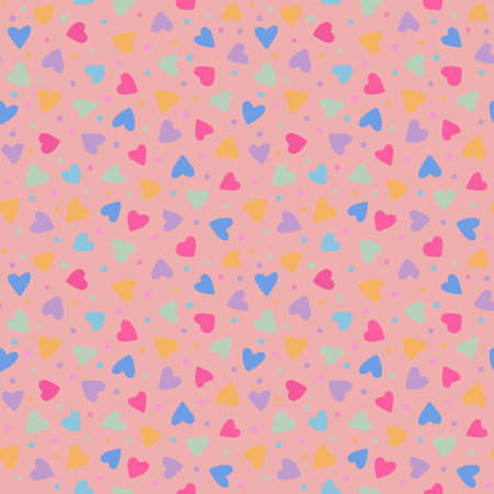 Confetti sweet candy love seamless pattern background in pastel colors.