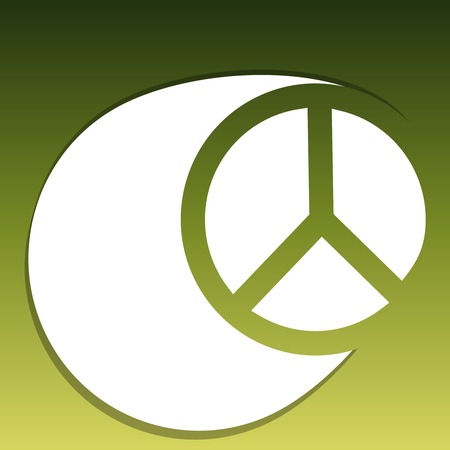 An isolated peace symbol on green background のイラスト素材