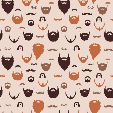Beards and Mustaches pattern with flat design. Vector Illustration.のイラスト素材