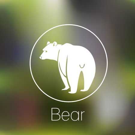 Bear logo on blur background. Vector illustration.のイラスト素材