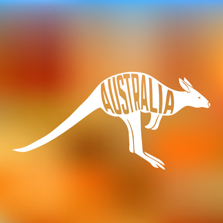 Concept silhouette of  with text inside on blur background. のイラスト素材