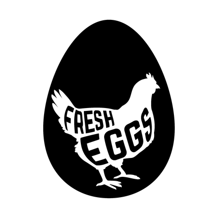 Egg with concept chicken silhouette inside on white background. Vector illustrationのイラスト素材