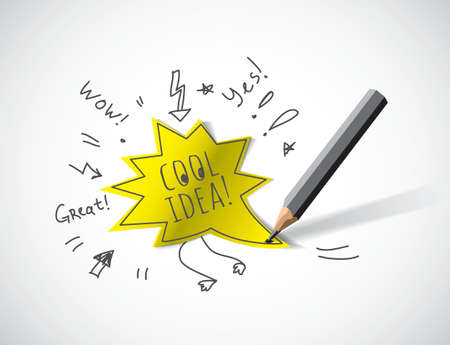 Paper objects and doodles. Color vector illustration. EPS10のイラスト素材