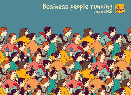 Business people big group competition color. Color vector illustration. EPS8のイラスト素材