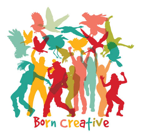 Creative people and sign isolate white.のイラスト素材