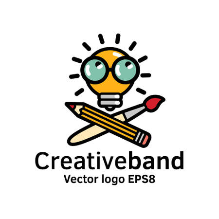 Creative band color icon art symbol bulb. Color illustration.のイラスト素材