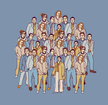 Business people color big group isolate.の写真素材