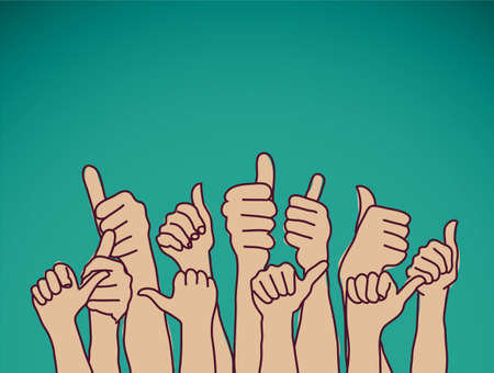 like hands sign and sky.のイラスト素材