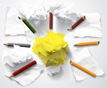 Good idea symbol creativity ligh bulb clumps paperのイラスト素材