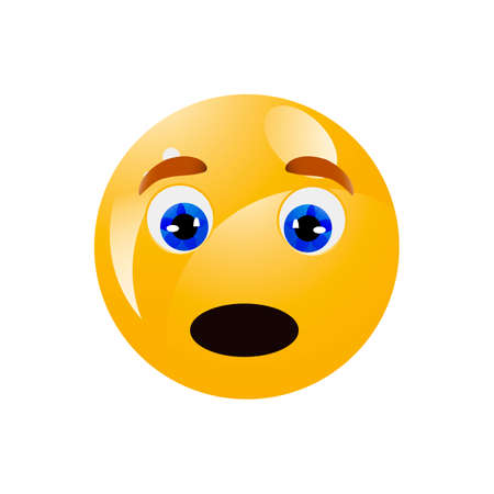 Creative surprise emoticon vector illustrationのイラスト素材