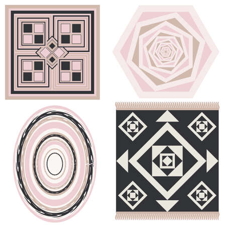 Pattern carpets. Isolated illustration on white background.のイラスト素材