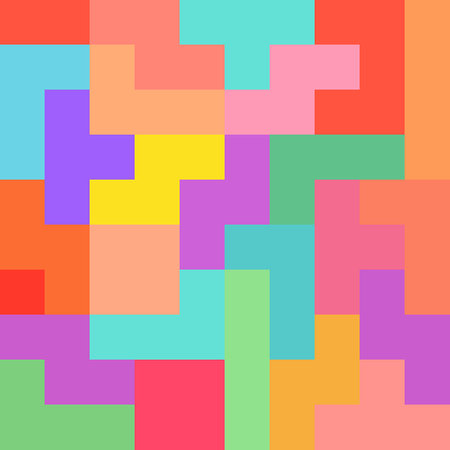 Cute pixel retro background. Bright colors. Construction elementsのイラスト素材