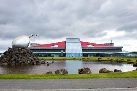 REYKJAVIK, ICELAND - JUNE 10, 2012: Building of Keflavik International Airport, the main airport in Iceland. It's connecting different travel destinations between Europe and North America.のeditorial素材