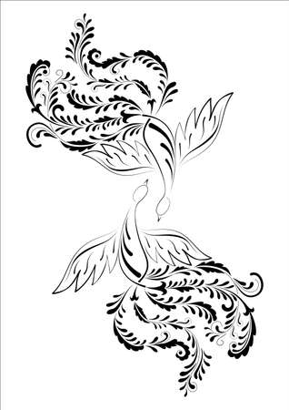 Illustration of decorative birdsの写真素材