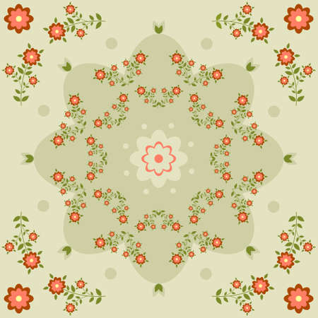 Pattern with flowers, dots  It can be used for print, paper のイラスト素材