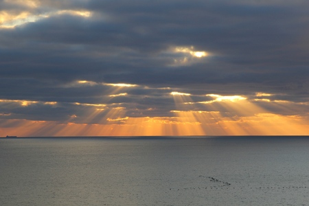 sunset on the seaの写真素材