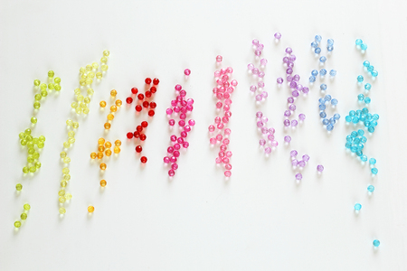 Colorful beads rainbow for background and backdropの写真素材