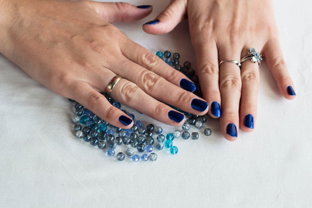 set for making a Dreamcatcher, beads, thread on a white backgroundの写真素材