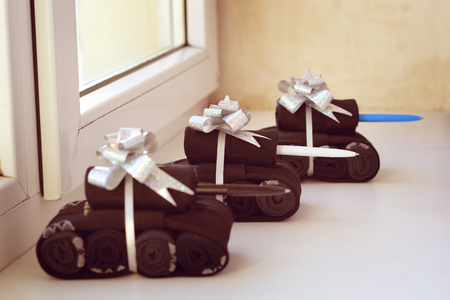 tanks of socks as a gift to men on February 23. tintedの写真素材