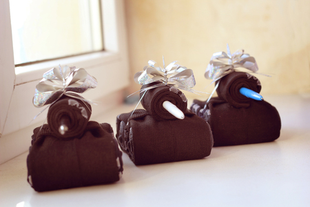 tanks of socks as a gift to men on February 23. tintedの写真素材