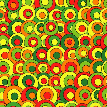Vector abstract seamless pattern with colorful circlesのイラスト素材
