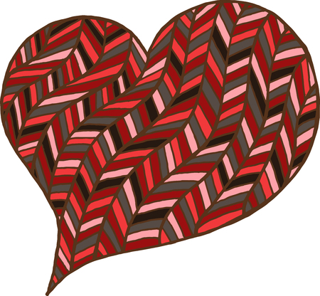 Valentines day heart. Zentangle color heart symbol. Vector illustration for web design, trendy printed products, posters, invitations and greeting cards.のイラスト素材