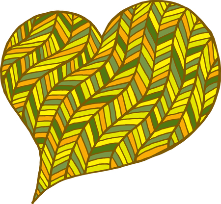 Valentines day heart. Zentangle color heart symbol. Vector illustration for web design, trendy printed products, posters, invitations and greeting cards.のイラスト素材