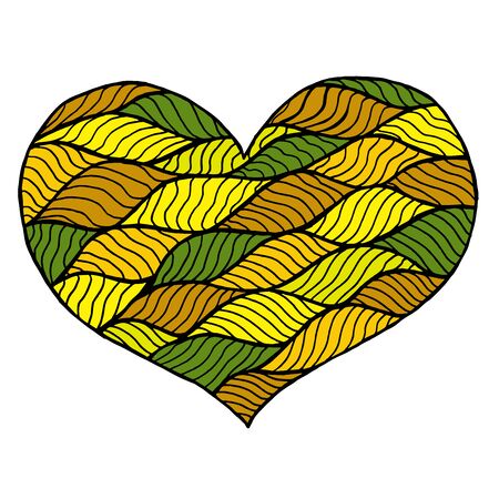Valentines day heart. Zentangle color heart symbol. Vector illustration for web design, trendy printed products, posters, invitations and greeting cards.のイラスト素材