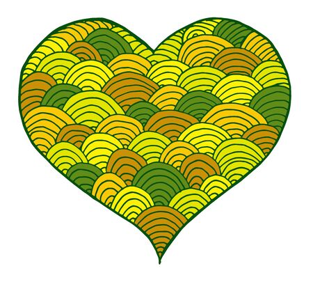 Valentines day heart. Zentangle color heart symbol. Vector illustration for web design, trendy printed products, posters, invitations and greeting cards.のイラスト素材