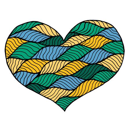 Valentines day heart. Zentangle color heart symbol. Vector illustration for web design, trendy printed products, posters, invitations and greeting cards.のイラスト素材
