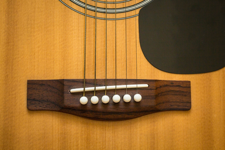 detail of classic guitar with shallow depth of fieldの写真素材
