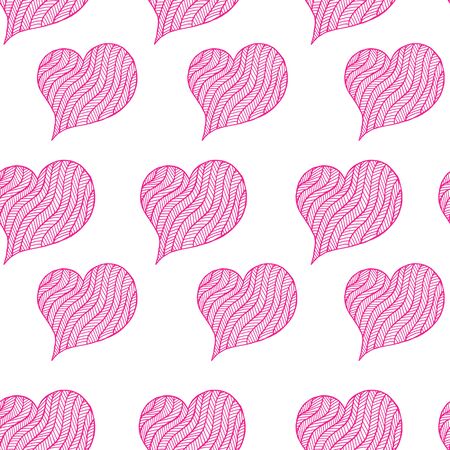 Valentines day heart. Zentangle color heart symbol. illustration for web design, trendy printed products, posters, invitations and greeting cards.の写真素材