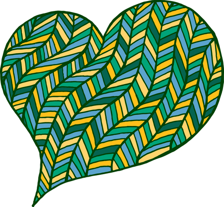 Valentines day heart. Zentangle color heart symbol. illustration for web design, trendy printed products, posters, invitations and greeting cards.の写真素材