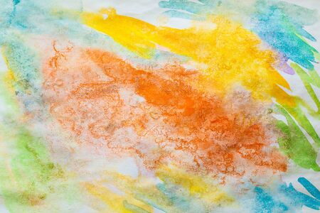 Hand painted abstract colorful watercolor background textureの写真素材