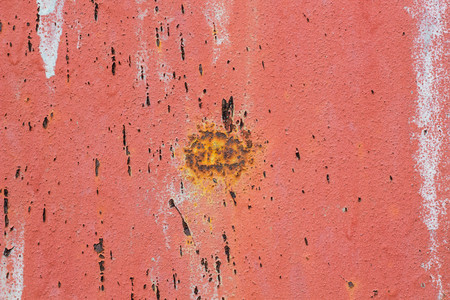 Corroded metal background. Rusted painted metal wall corrosion with streaks of rustの写真素材