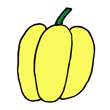Yellow paprika vector icon in cartoon styleのイラスト素材