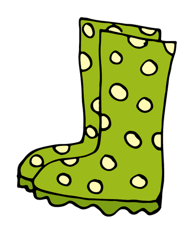 Stylish rubber boots icon in cartoon style isolated on white background vector illustrationのイラスト素材
