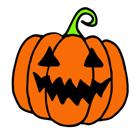 Halloween Pumpkin Doodle, a hand drawn vector doodle illustration of a Halloween pumpkin.のイラスト素材