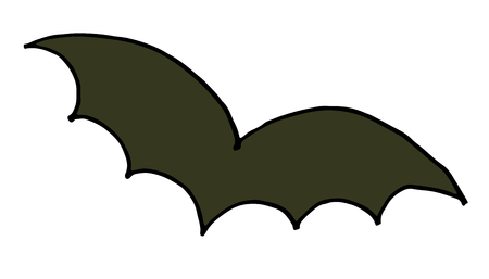 Bat vector icon doodle Halloween hand drawn illustration.のイラスト素材
