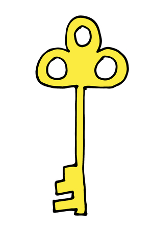 Vector hand drawn doodle vintage keys collection. Isolate design elements on white background.のイラスト素材