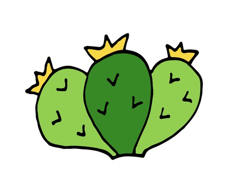 illustration of Cactus vector doodle cartoon Hand drawnのイラスト素材