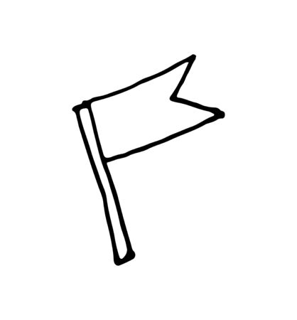 hand drawn vector sketch cartoon doodle flag icon illustrationのイラスト素材