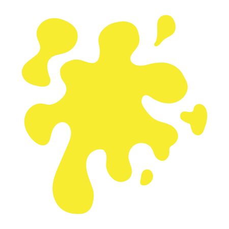 Single yellow paint blot. Splash on a white background.のイラスト素材