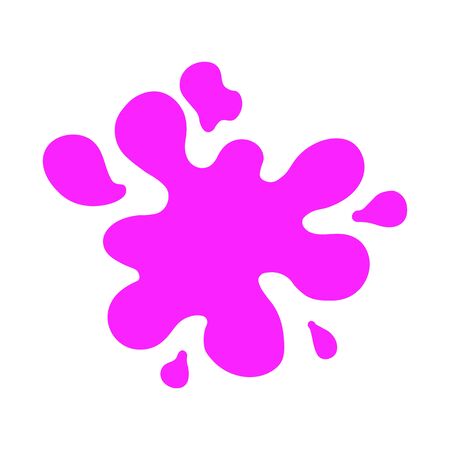 Single purple paint blot. Splash on a white background.のイラスト素材