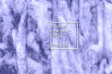 Abstract watercolor art hand paint on isolated white background. Watercolor background in very peri trendy color of the year 2022. Color of the year 2022.の写真素材