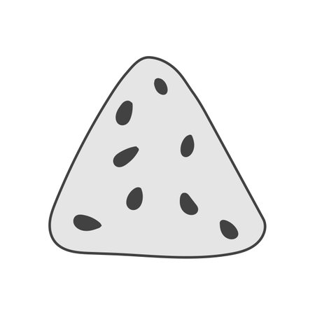 Onigiri vector illustration in flat style. Traditional japanese rice ball. Doodle design for menu, recipe, restaurant.のイラスト素材
