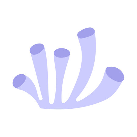 seaweed flat vector cartoon color illustration. Sea or ocean underwater life icon on white backgroundのイラスト素材