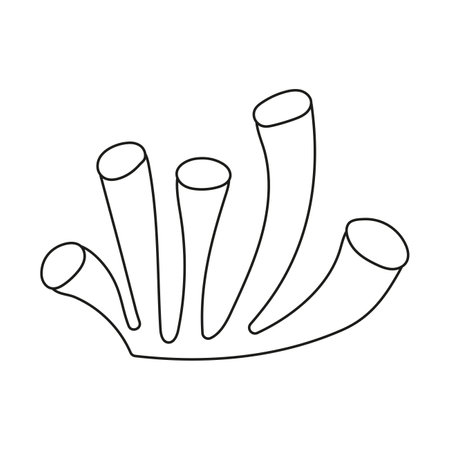 seaweed flat vector cartoon illustration. Sea or ocean underwater life icon on white backgroundのイラスト素材